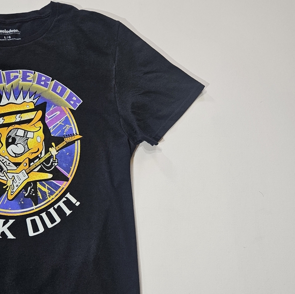 Nickelodeon SpongeBob SquarePants T-shirt Mens Large Black Yellow Gold Graphic - Picture 3 of 5
